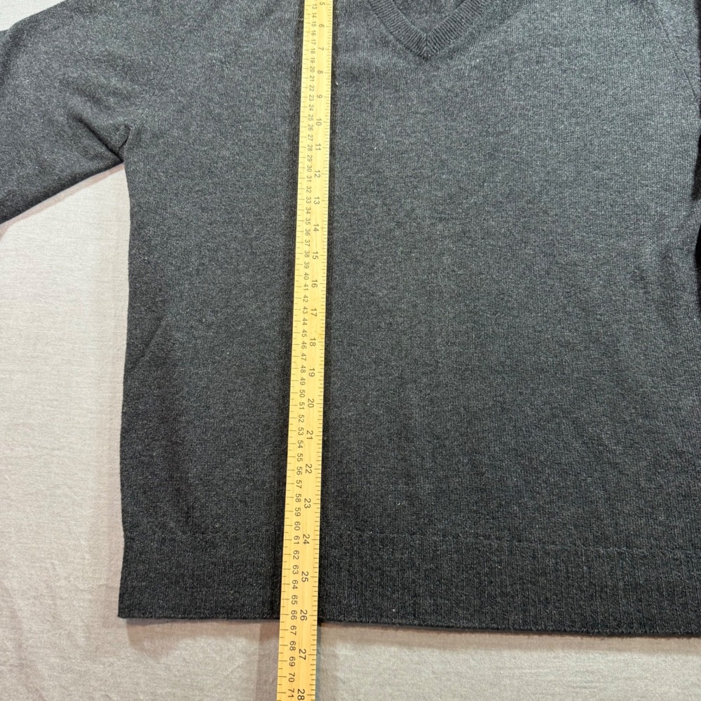 Brooks Brothers Sweater Mens Large Grey Fair V-Neck Made in Italy Raglan Sleeve - Picture 5 of 7